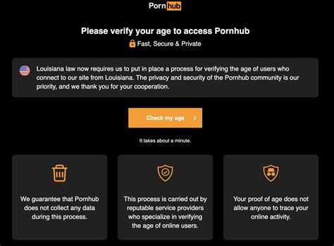 Pornhub louisiana - Pornhub now requires age verification through LA Wallet. The change is a result of a new Louisiana law that requires adult websites to verify users are 18 or older. The law …